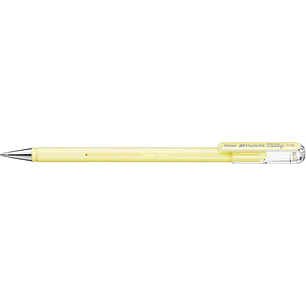 Pentel Hybrid Milky Boligrafo de Bola - Punta Fina 0.8mm - Trazo 0.4mm - Tinta de Gel Opaca - Color Amarillo Pastel
