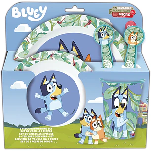 Safta Bluey Set de Menaje Infantil - PVC sin BPA - Color Azul