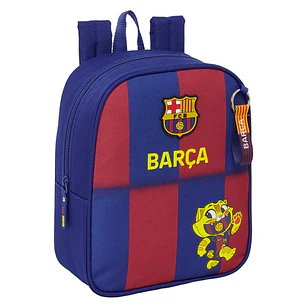 Safta F.C.Barcelona Mochila Guarderia de 6L - Adaptable a Carro - Tarjeta de Identificacion Personal - Cierre de Cremallera - 22x27x10cm - Color Rojo 
