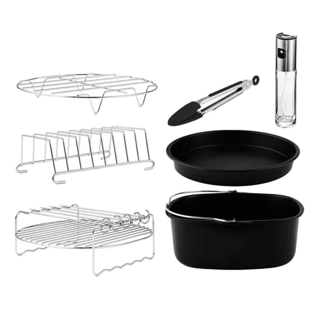 Cecotec Cecofry Pack de 8 Accesorios para Freidora de Aire hasta 6.5L - Superficie Antiadherente - Apto para Lavavajillass - Libre de BPA - Color Surt 1