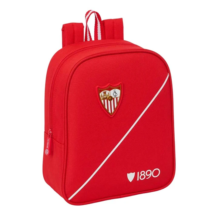 Safta Sevilla FC Mochila Guarderia - 6L - Cremallera - Asa de Mano - Tarjeta de Identificacion Personal - Adaptable a Carrito - 22x27x10cm - Color Roj 1