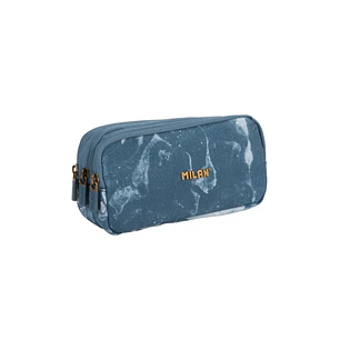 Milan Lava Estuche Portatodo - Cremallera - 3 Compartimentos - 22x11x6.5cm - Color Azul