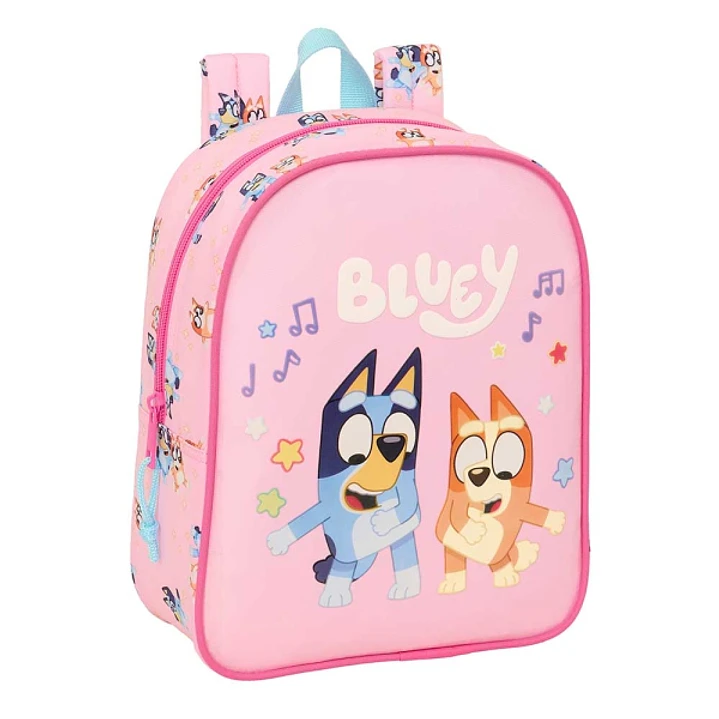 Safta Bluey Dance Mochila Guarderia - 6L - Cremallera - Asa de Mano - Tarjeta de Identificacion Personal - Adaptable a Carrito - 22x27x10cm - Color Ro 1