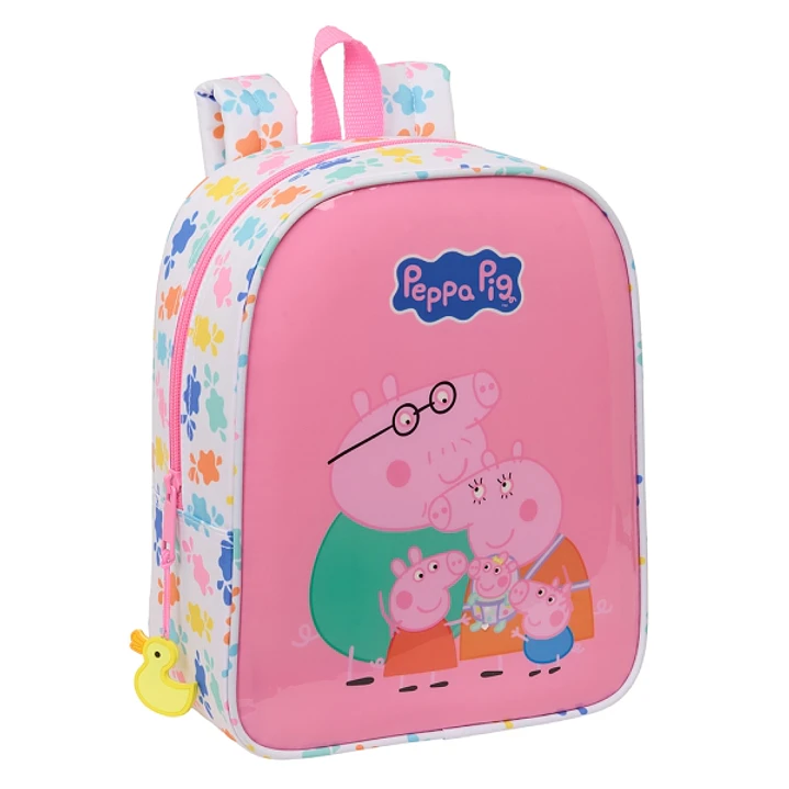 Safta Peppa Pig Baby Pig Mochila Guarderia - Adaptable a Carro - Cremallera - Tarjeta de Identificacion - Asa Superior - 6L - 220x100x270mm - Color Ro 1