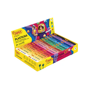 Jovi Expositor de 30 Pastillas de Plastilina 50gr - 100% Vegetal - Muy Moldeable - No Se Seca - Colores Mezclables - Colores Surtidos