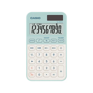 Casio SL-310YC Calculadora de Bolsillo con Pantalla LCD de 10 Digitos - Calculo de Impuestos - Alimentacion Solar y Pilas - Compacta y Ligera - Color 