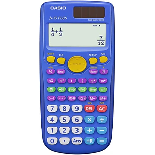 Casio FX-55 Plus Calculadora Cientifica Pantalla LCD 12 Digitos - 240 Funciones - Funcion de Potencia (Cuadrado), Calculo Exponencial etc... - Tapa Pr