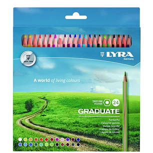 Lyra Graduate Pack de 24 Lapices de Colores - Hexagonal - Color Negro