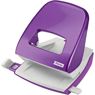 Petrus 62 WOW Taladro Perforador - Hasta 30 Hojas - Marcas de Formato - Punzones 5.5mm - Color Violeta Metalizado