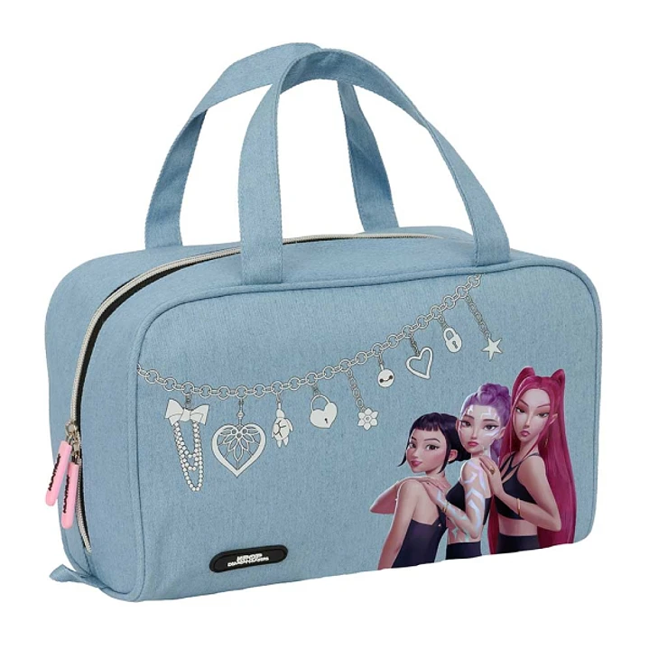 Safta K-Pop Demon Hunters Huntr/X Neceser Rectangular - Organizadores con Compartimentos - Asas de Mano - Bolsillo Interior con Cremallera - Doble Tir 1
