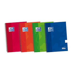 Oxford School Classic Write&Erase 4º Cuaderno Espiral - Tapa Extradura Resistente - Pauta de 2.5mm con Margen - 80 Hojas - Colores Surtidos