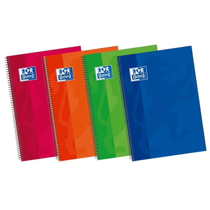 Oxford School Classic Write&Erase 4º Cuaderno Espiral - Tapa Extradura Resistente - 1 Linea con Margen - 80 Hojas - Colores Surtidos 1