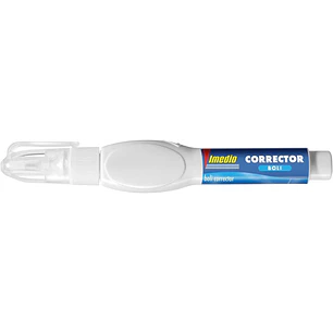 Imedio Boligrafo Corrector 8ml - Cuerpo Blando, Facil de Apretar - Punta Metalica para una Aplicacion Precisa - Secado Rapido