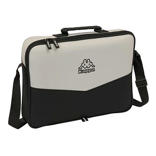 Safta Kappa Grey Maletin con Cremallera - Bandolera Ajustable - Asa Forrada - Doble Tirador - Fondo Semirigido - 6L - 380x60x280mm - Color Negro y Gri