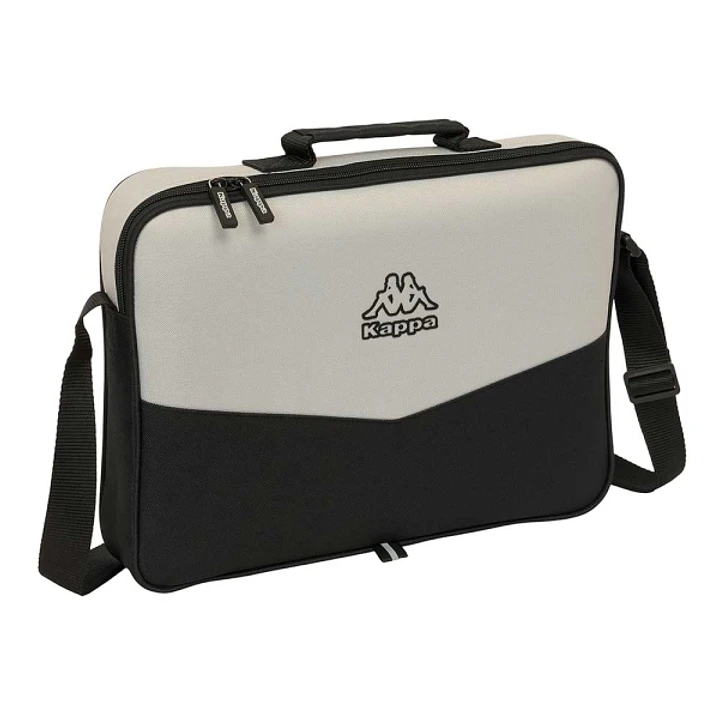 Safta Kappa Grey Maletin con Cremallera - Bandolera Ajustable - Asa Forrada - Doble Tirador - Fondo Semirigido - 6L - 380x60x280mm - Color Negro y Gri 1