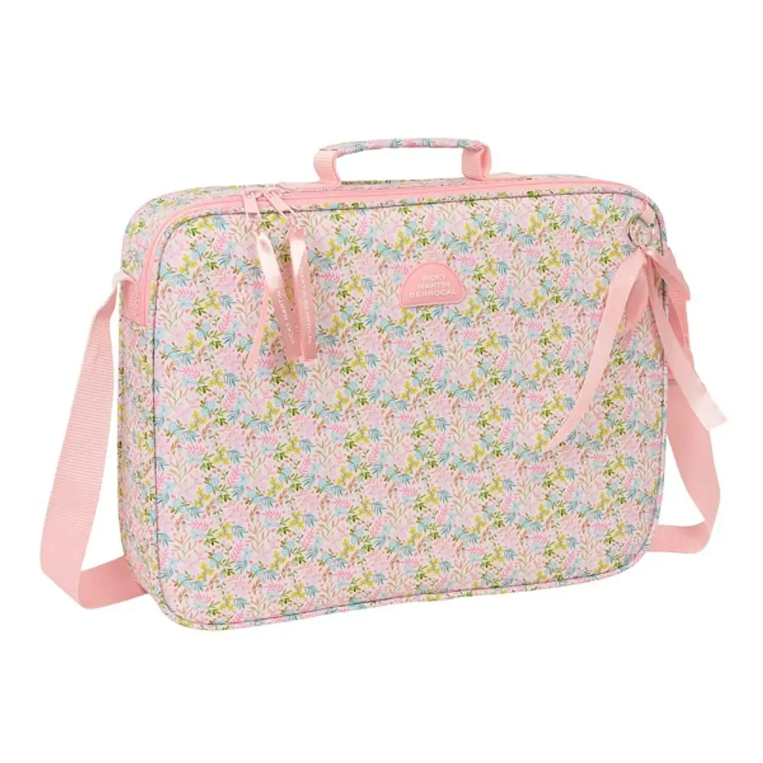 Safta VMB Maletin con Cremallera - Bandolera Ajustable - Asa Forrada - Doble Tirador - Fondo Semirigido - 6L - 380x60x280mm - Color Rosa 1