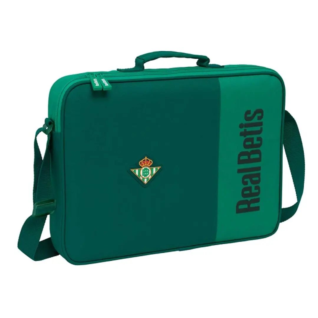 Safta Real Betis Balompie Maletin con Cremallera - Bandolera Ajustable - Asa Forrada - Doble Tirador Cremallera - Fondo Semirigido - Resistente al Agu 1