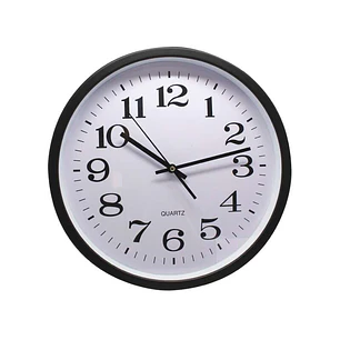 Bismark Reloj Oficina Grande - Lente de Cristal - Manecillas de Aluminio - Esfera de PVC - Color Negro