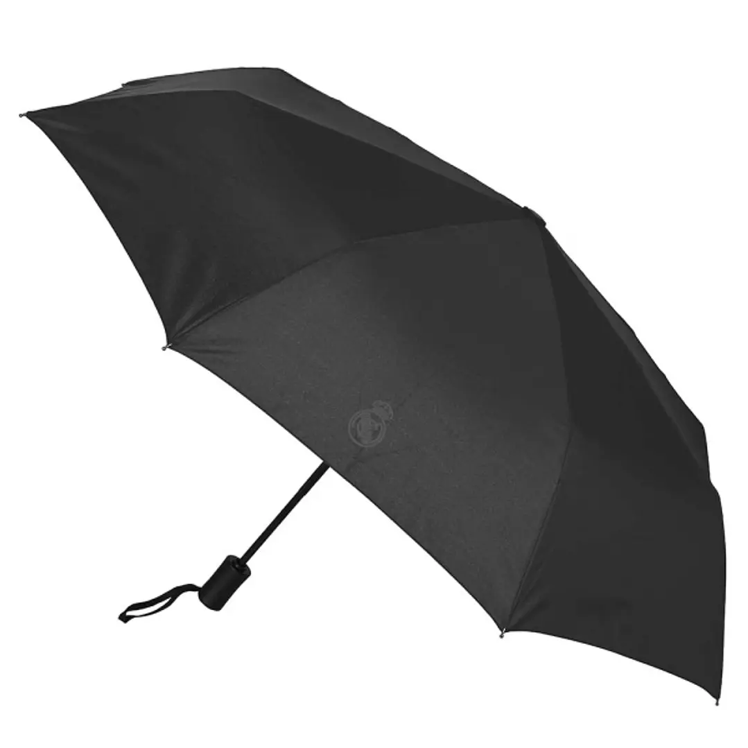 Safta Real Madrid Premium Paraguas Automatico de 102cm - 8 Paneles - Asa Engomada - Punta de PVC - Poliester - Nervios de Acero de 8mm - Color Negro 1