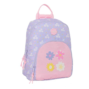 Safta Bouquet Mini Mochila - Bolsillo Frontal - Cremallera Doble - Bolsillo Trasero Accesible - Hombreras Ajustables - Asa Superior - 9.75L - 250x130x