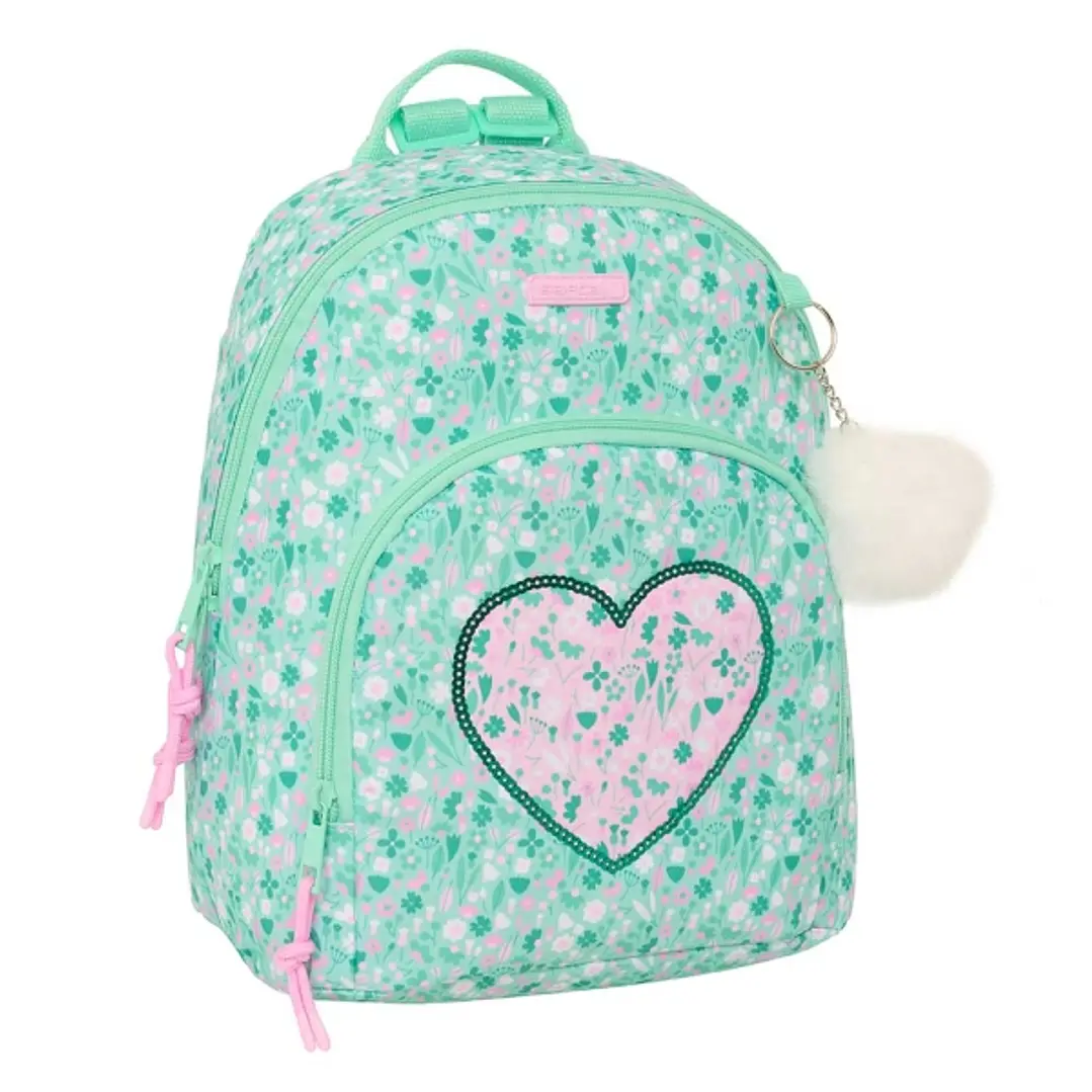 Safta Cuore Mini Mochila - Bolsillo Frontal - Tirador Doble - Bolsillo Interior Seguro - Bolsillo Trasero con Cremallera - Hombreras Ajustables - Asa  1