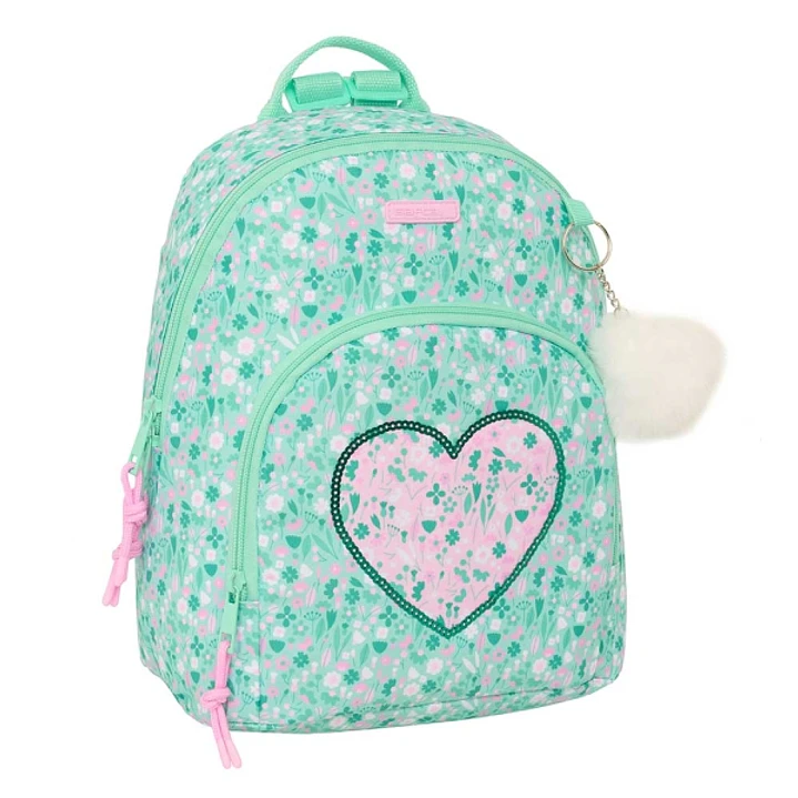 Safta Cuore Mini Mochila - Bolsillo Frontal - Tirador Doble - Bolsillo Interior Seguro - Bolsillo Trasero con Cremallera - Hombreras Ajustables - Asa  1