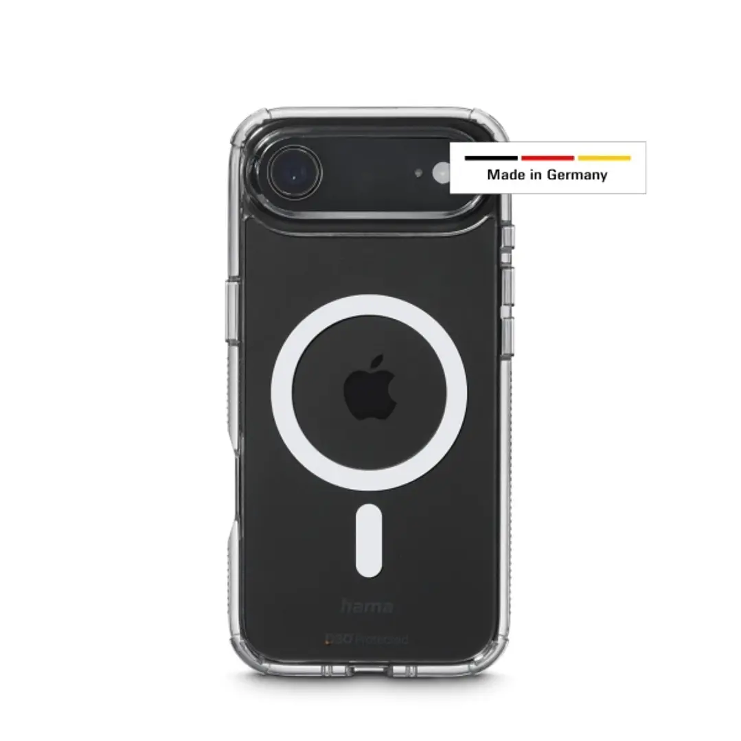 Hama Extreme Protect Funda para iPhone Air - Magnetico - Antideslizante - Policarbonato - Proteccion D3O - Bordes Elevados - Color Transparente 1