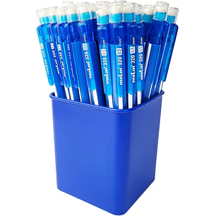 Molin Grafic-320 Pack de 50 Portaminas HB 0.5mm - Cuerpo Triangular - Goma de Borrar Integrada - Color Azul