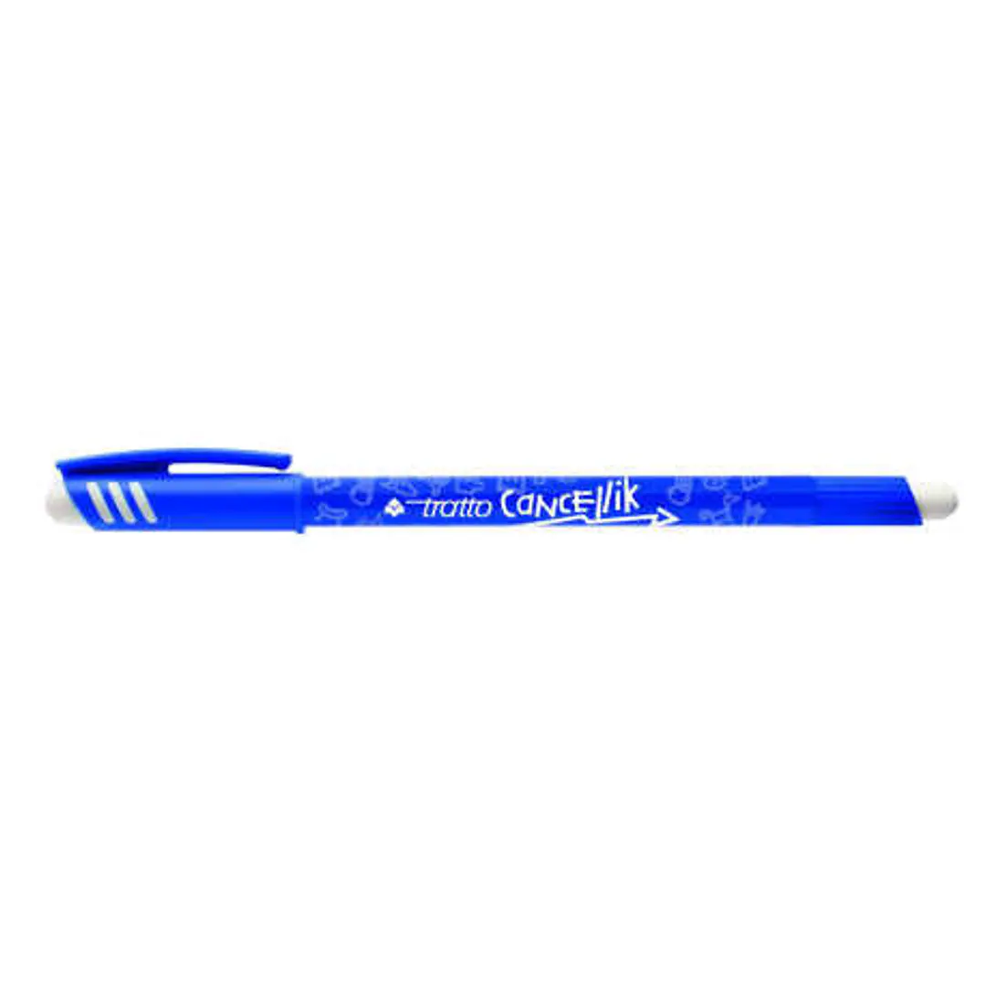 Tratto Cancellik Boligrafo de Bola - Tinta Borrable - Trazo 0.4mm - Doble Goma - Color Azul 1
