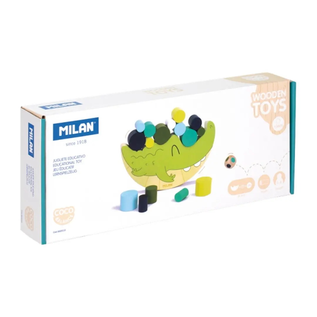 Milan Coco Balance Juguete Educativo de Madera - Cilindros Aplilables - de 1 a 6 Jugadores - Multicolor 1