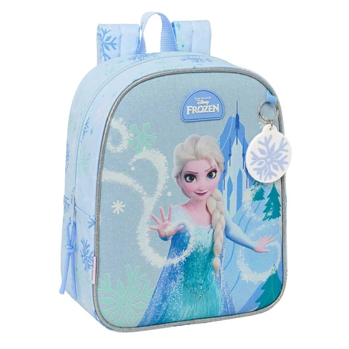 Safta Frozen Mochila Guarderia - 6L - Cremallera - Asa de Mano - Tarjeta de Identificacion Personal - Adaptable a Carrito - 22x27x10cm - Color Azul Pa 1