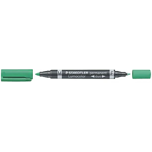 Staedtler Lumocolor 348 Rotulador Permanente de Doble Punta - Secado Rapido - Color Verde