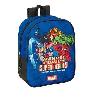 Safta Avengers Mochila Guarderia - Adaptable a Carro - Cremallera - Tarjeta de Identificacion - Asa de Mano Superior - 6L - 220x100x270mm - Color Azul
