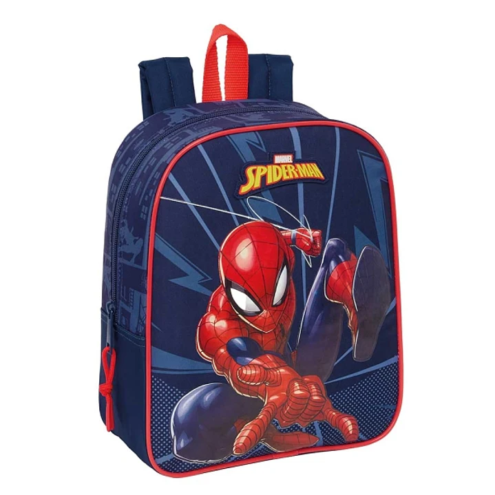 Safta Spider-Man Mochila Guarderia - Adaptable a Carro - Cremallera - Tarjeta de Identificacion - Asa Superior - 6L - 220x100x270mm - Color Azul Marin 1