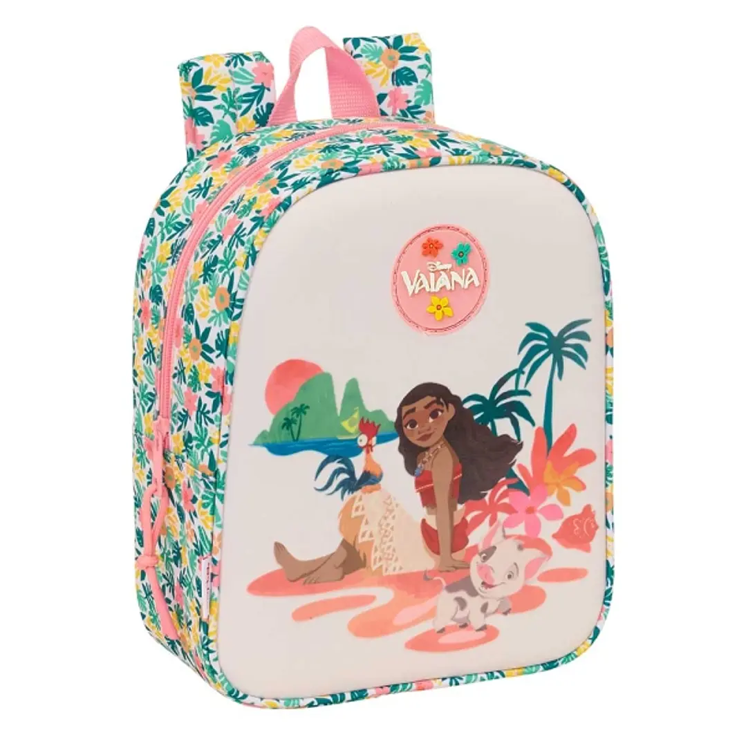 Safta Vaiana Mochila Guarderia - Adaptable a Carro - Cremallera - Tarjeta de Identificacion - Asa Superior - 6L - 220x100x270mm - Color Verde 1