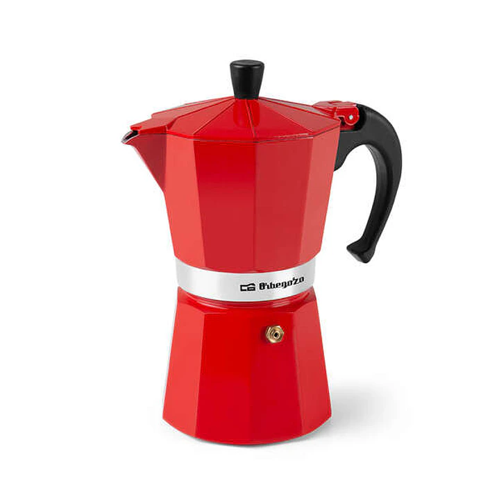 Orbegozo KFR 940 Cafetera de Aluminio - Prepara 9 Tazas de Cafe en Minutos - Compatible con Diferentes Tipos de Cocinas - Mango Ergonomico y Valvula d 1