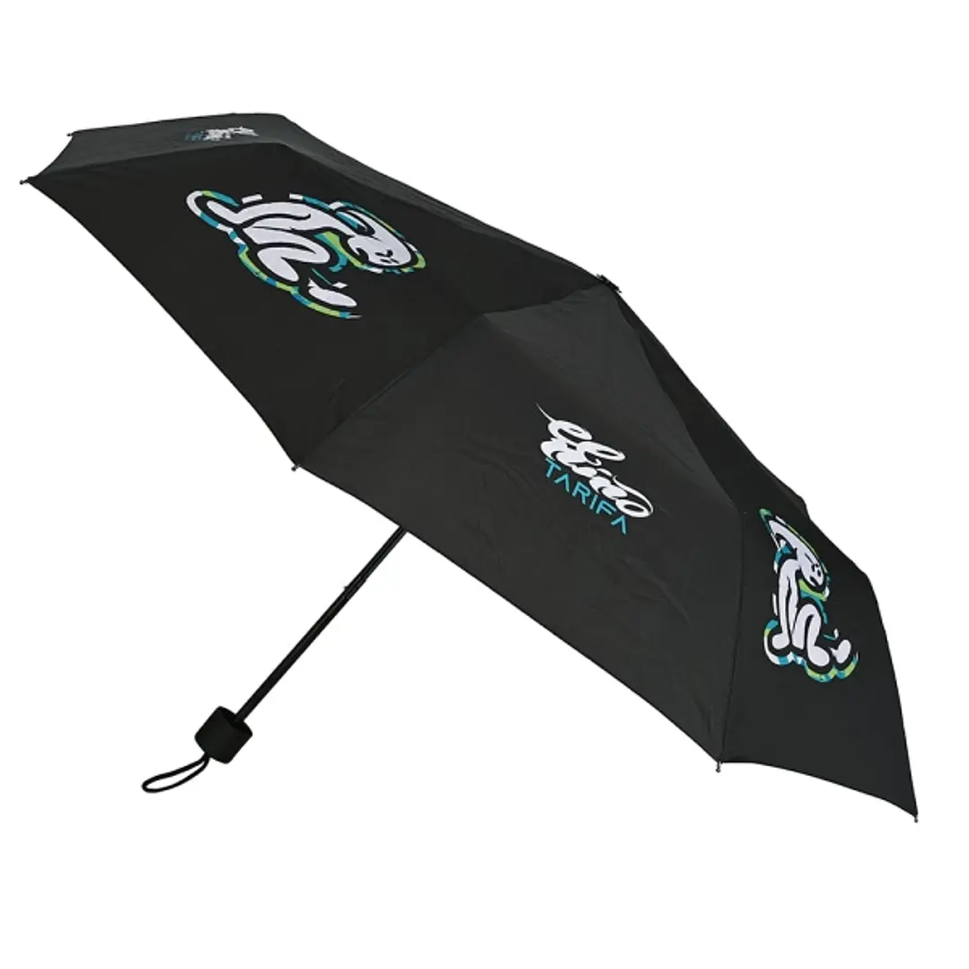 Safta el Niño Green Bali Paraguas Manual de 98cm - 8 Paneles - Asa y Punta de PVC - Poliester - Nervios de Acero de 8mm - Cordon - Color Negro 1