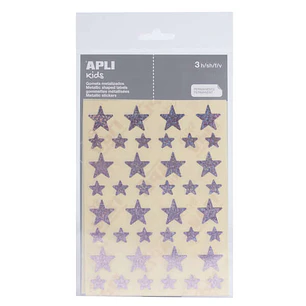 Apli Gomets Estrella Holograficos - Tamaño 12.5mm y 19.5mm - Adhesivo Permanente - 120 Gomets por Bolsa - Desarrollo de Habilidades y Creatividad - Ro