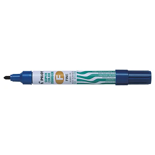 Pilot Super Color Rotulador Permanente Multisuperficie - Punta Fina de Fibra Conica - Tinta Base Alcohol Libre de Xileno - Cuerpo Metalico - Color Azu