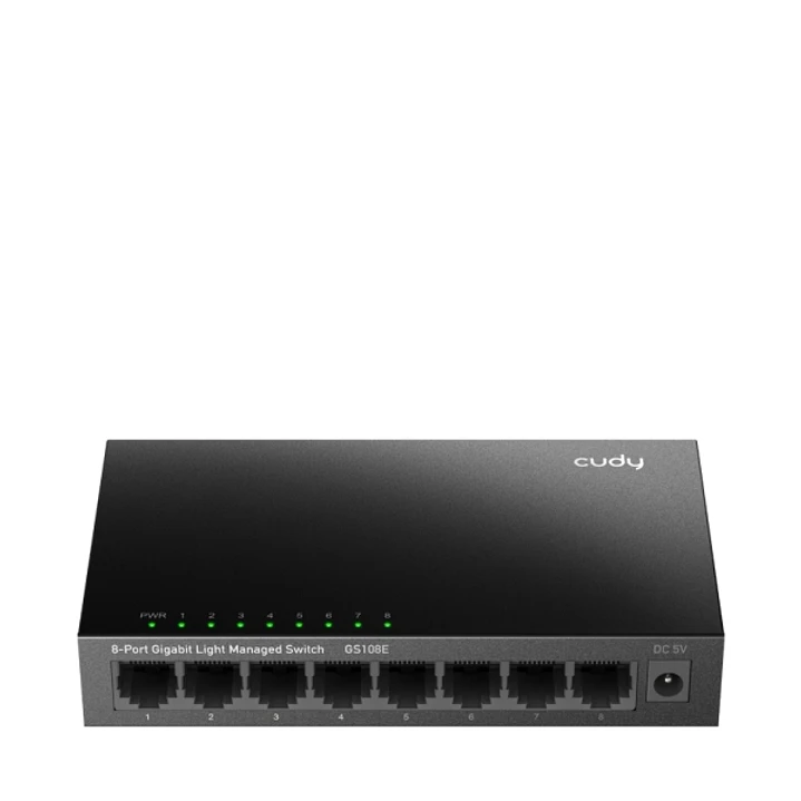 Cudy Switch Gigabit de 8 Puertos - Facil Administracion - Velocidad hasta 1000Mbps - Plug and Play - Carcasa de Metal - Ahorro de Energia - Color Negr 1
