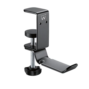 Ewent Soporte de Escritorio Universal para Auriculares - Ajustable - Antideslizante - Color Negro