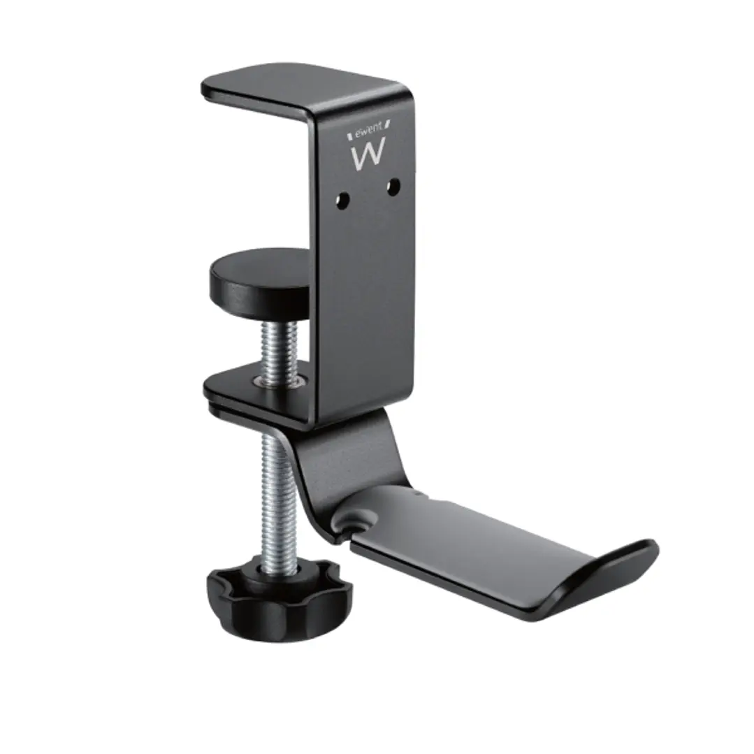 Ewent Soporte de Escritorio Universal para Auriculares - Ajustable - Antideslizante - Color Negro 1