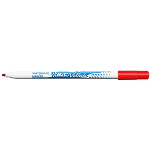 Bic Velleda 1721 Rotulador para Pizarra - Punta Fina - Trazo de 1.5mm - Borrado Optimo - Color Rojo