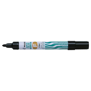 Pilot Super Color Rotulador Permanente Multisuperficie - Punta Fina de Fibra Conica - Tinta Base Alcohol Libre de Xileno - Cuerpo Metalico - Color Neg