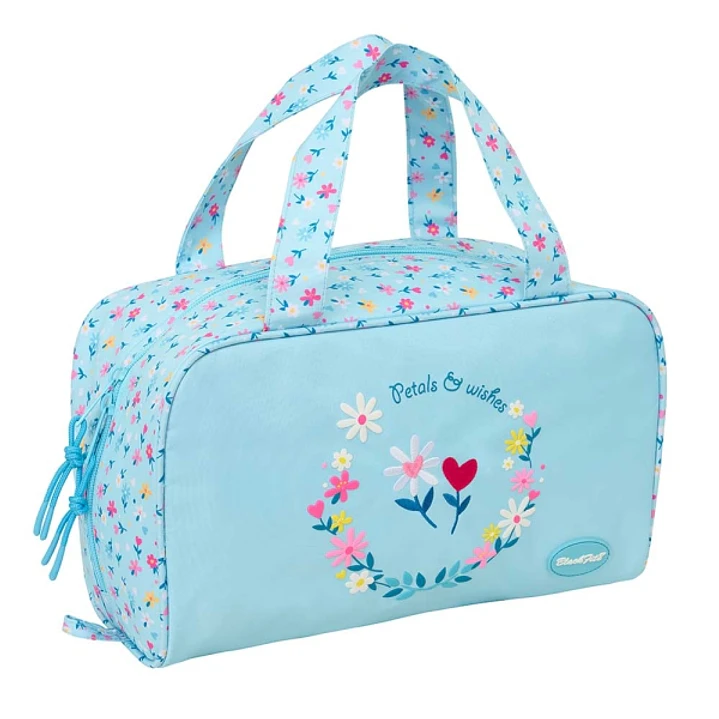 Safta Blackfit8 Petalos Neceser Rectangular - Organizadores con Compartimentos - Asas de Mano - Bolsillo Interior con Cremallera - Doble Tirador - 31x 1