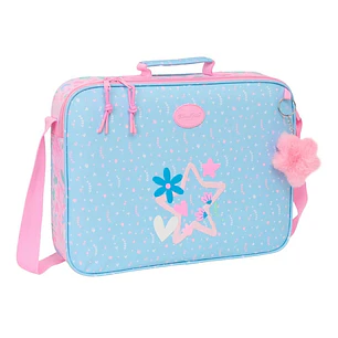 Safta Blackfit8 Smile Maletin con Cremallera - Bandolera Ajustable - Asa Forrada - Doble Tirador - Fondo Semirigido - 6L - 380x60x280mm - Color Azul C