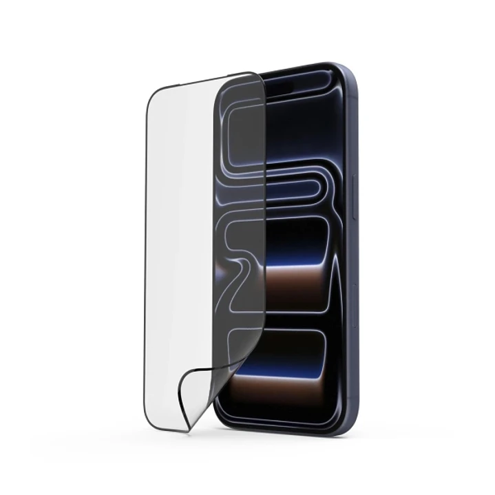 Hama Super Hybrid Cristal Protector para iPhone 17 Pro - Base de Montaje - Flexiglas rPET - Grado de Dureza 9H - Proteccion D3O - Color Transparente 1