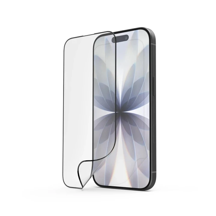 Hama Super Hybrid Protector de Pantalla para iPhone 17 - Antihuellas - Base de Montaje - Flexiglas rPET - Grado de Dureza 9H - Proteccion D3O - Color  1