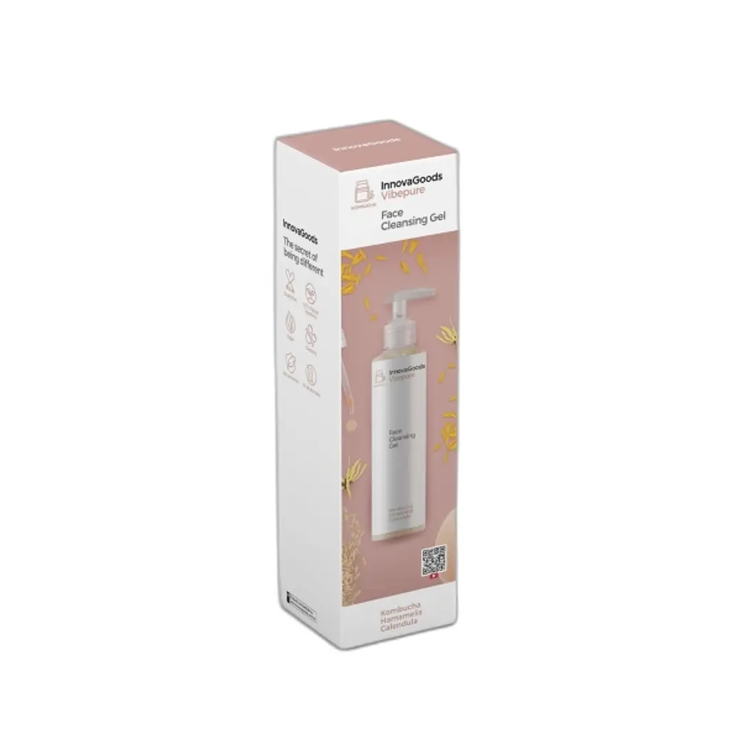 Innovagoods Vibepure Gel Limpiador Facial de Kombucha - Contenido 200ml - Vegano - Uso Diario - Dermatologicamente Probado - No Testado en Animales 1
