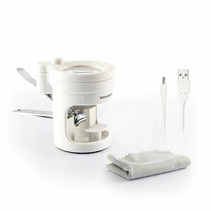 Innovagoods Clail Cortauñas con Lupa - 8 Aumentos - Cable USB de 80cm - Luz LED - Incluye Accesorios - Altura Ajustable - Base Antideslizante - 10.5x8